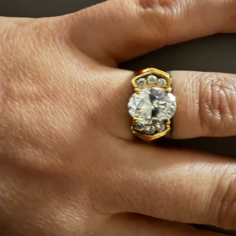 Elegant Gold 925 sliver with CZ  Women's Ring